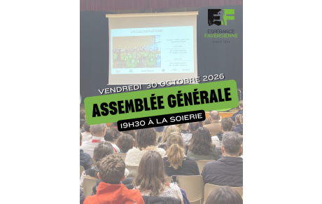 Assemblée Générale (Saison 2025-2026) - 30 octobre 2026 à la Soierie